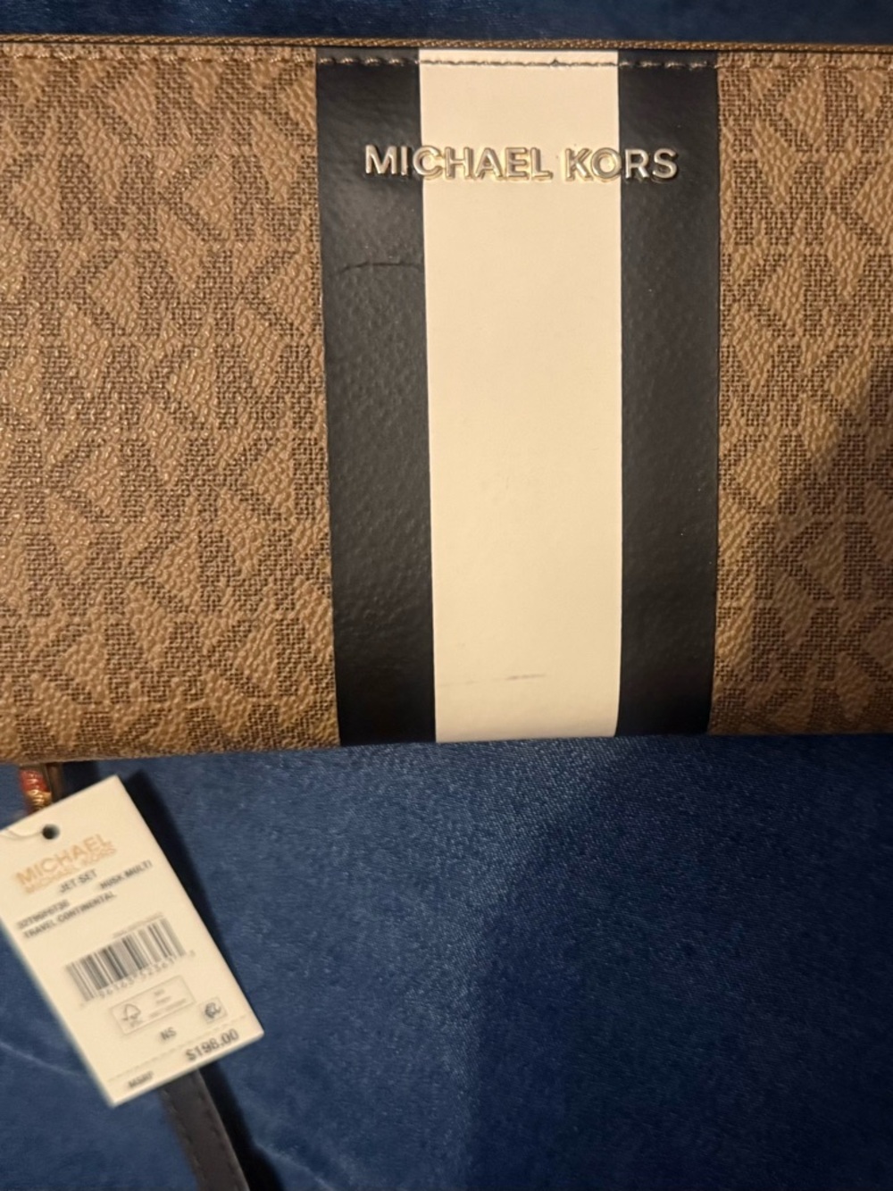 Michael Kors Jet Set Travel Continental Wallet Clutch in Brown multi